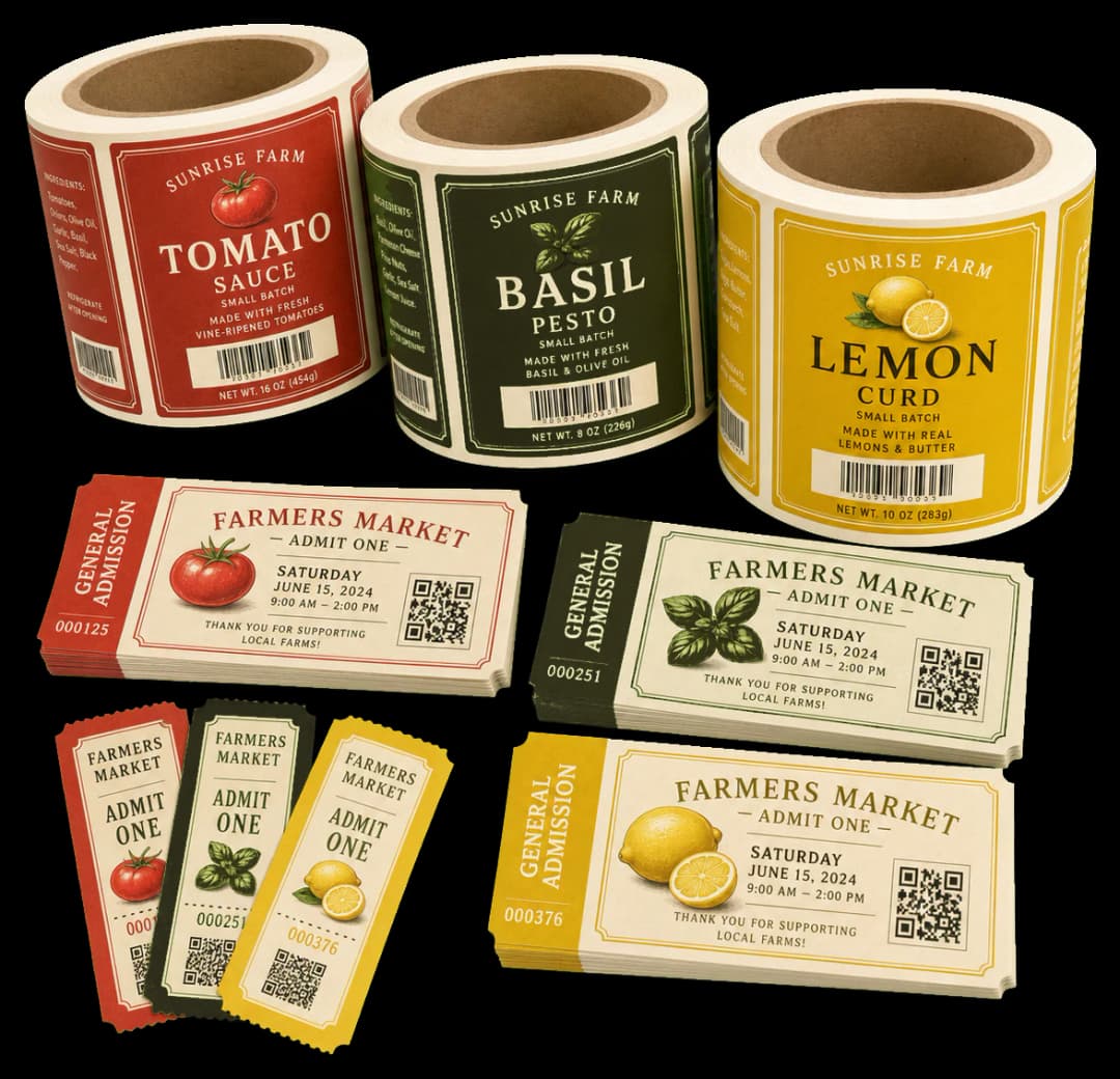 Barcode / QR print production example: Adds barcodes or QR codes anywhere on your pages.