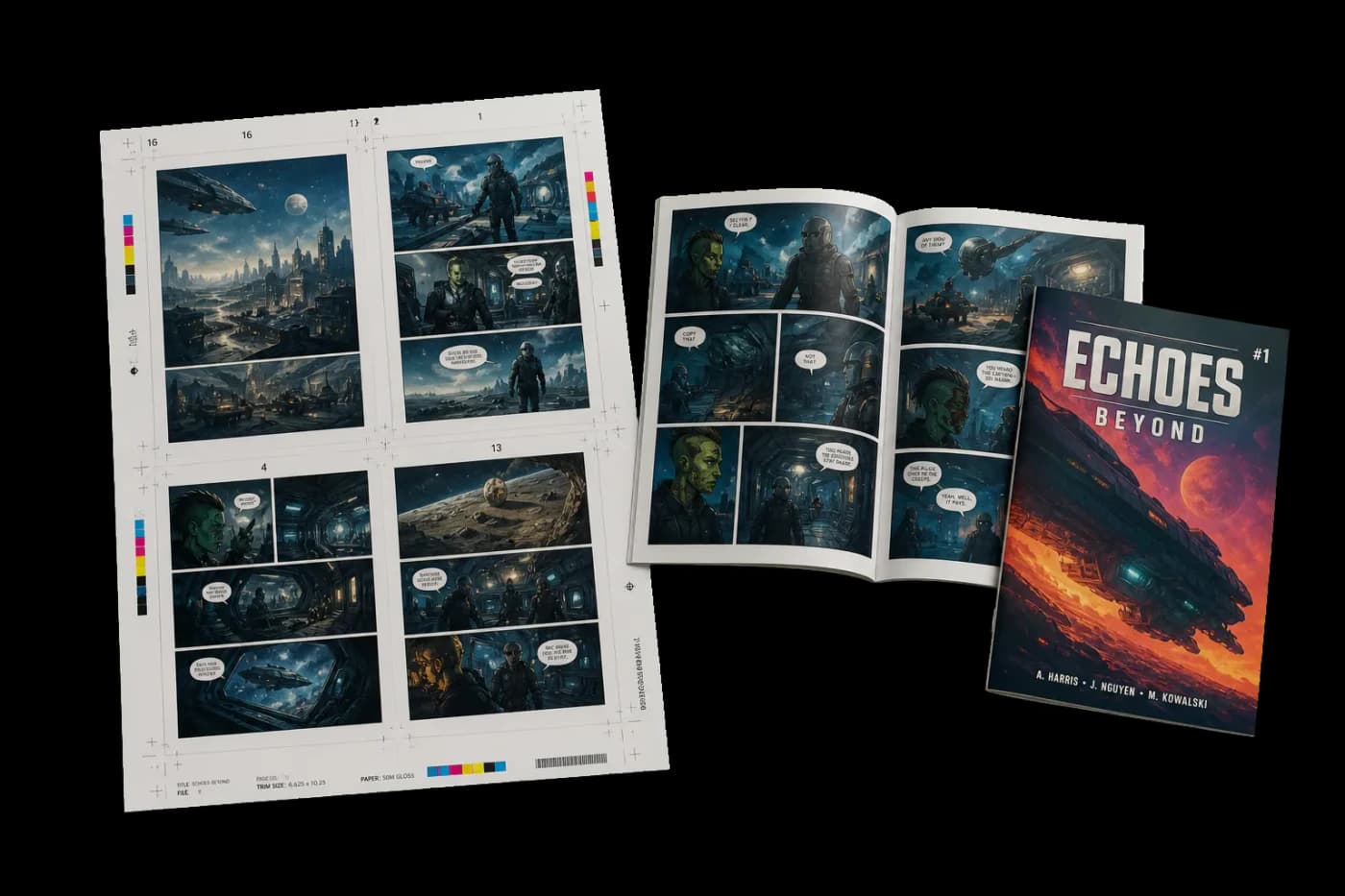 N-up Book — Combines multi-page-per-sheet layout with book signature imposition.