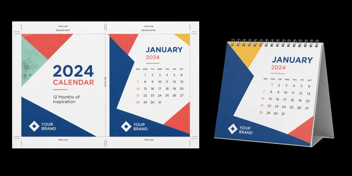 Calendar — Creates print-ready calendar layouts with front/back page pairing for wall or desk calendars.