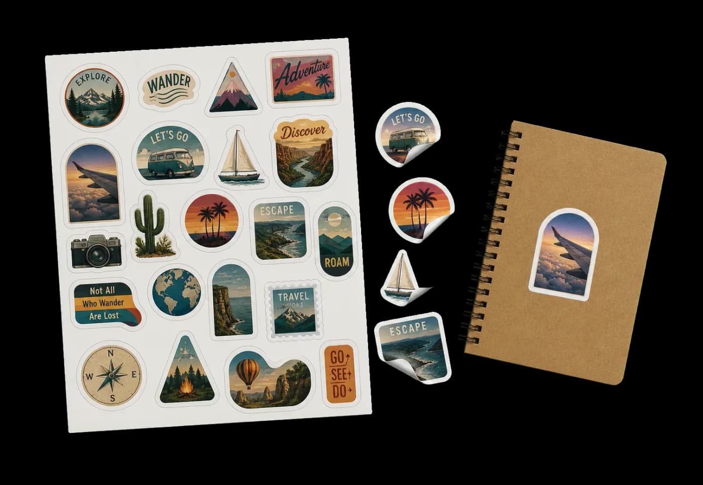 Stickers — Packs irregularly-shaped artwork onto sheets or rolls with minimal waste using true shape nesting.
