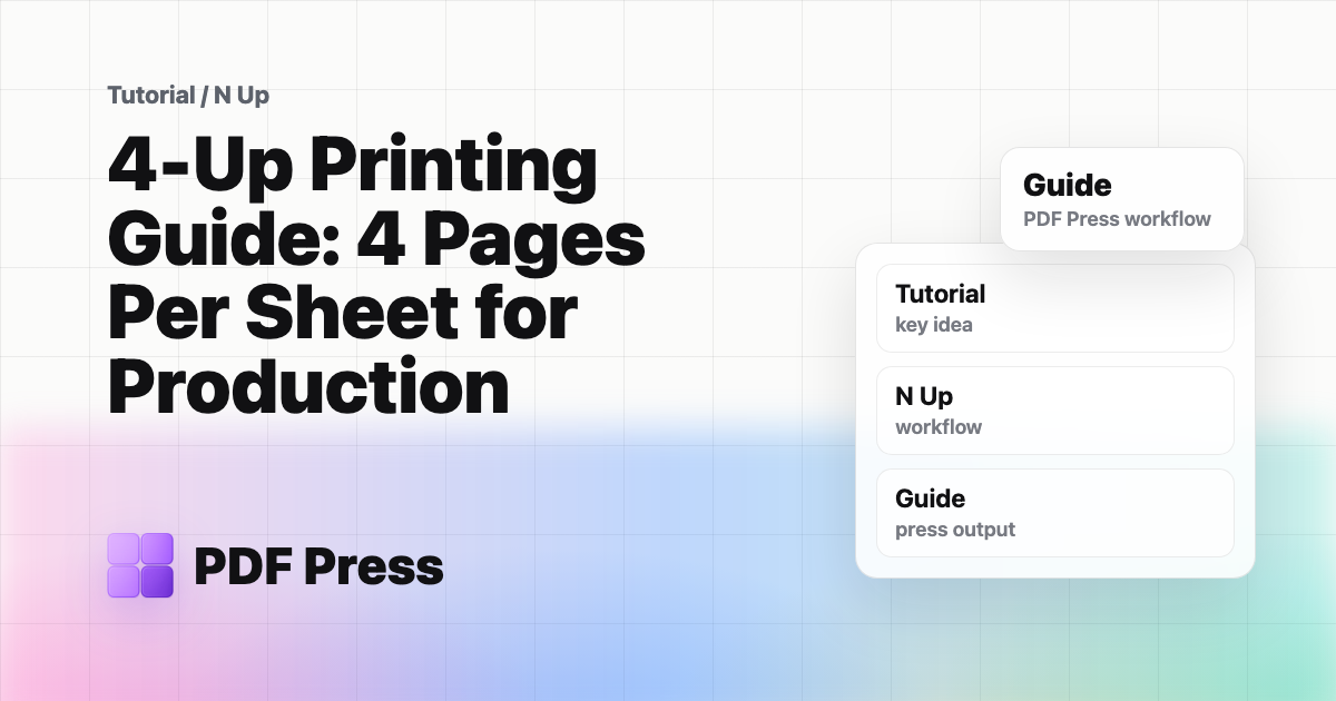 4-Up Printing Guide: 4 Pages Per Sheet for Production cover illustration