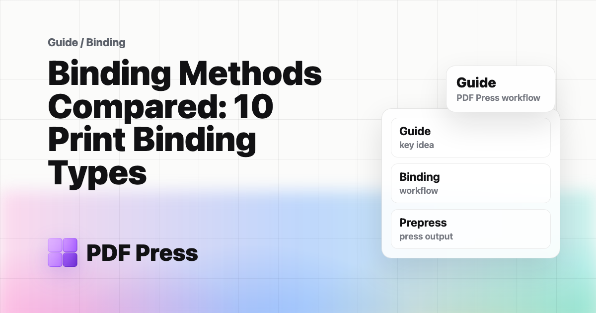 Binding Methods Compared: 10 Print Binding Types cover illustration