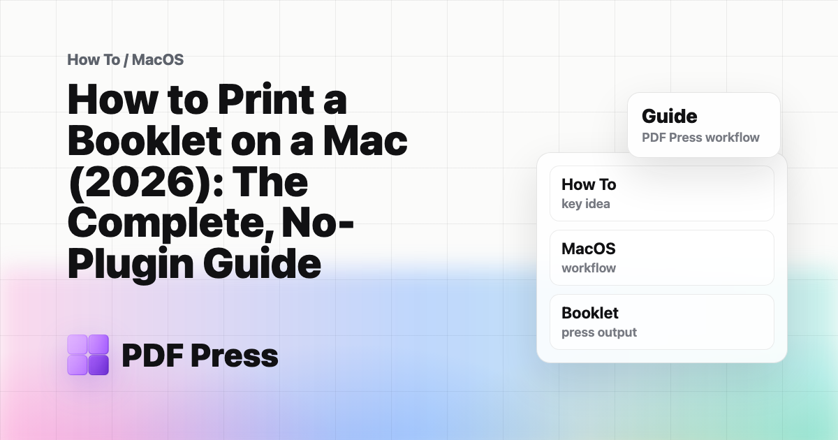 How to Print a Booklet on a Mac (2026): The Complete, No-Plugin Guide cover illustration