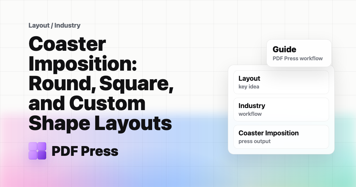 Coaster Imposition: Round, Square, and Custom Shape Layouts cover illustration