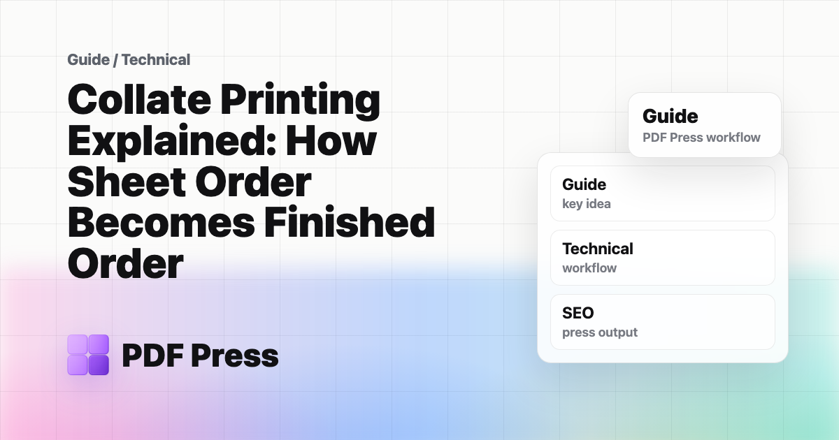 Collate Printing Explained: How Sheet Order Becomes Finished Order cover illustration