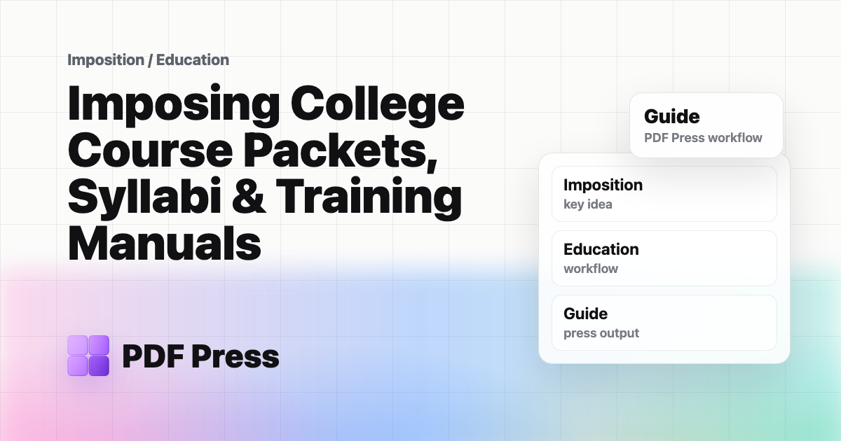 Imposing College Course Packets, Syllabi & Training Manuals cover illustration