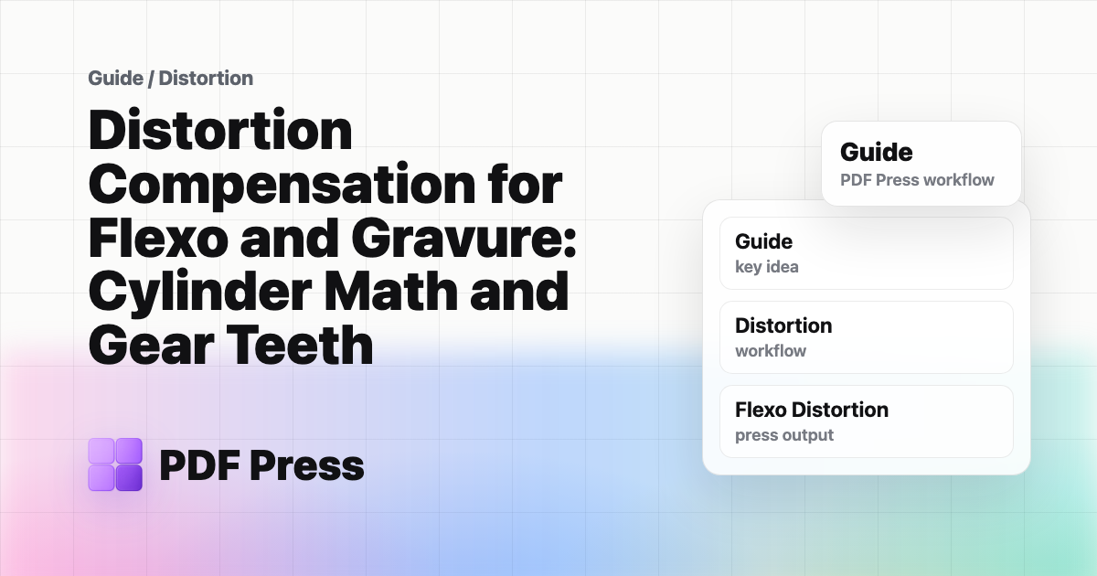 Distortion Compensation for Flexo and Gravure: Cylinder Math and Gear Teeth — Learn distortion compensation for flexo and gravure printing —… (PDF Press guide cover illustration)