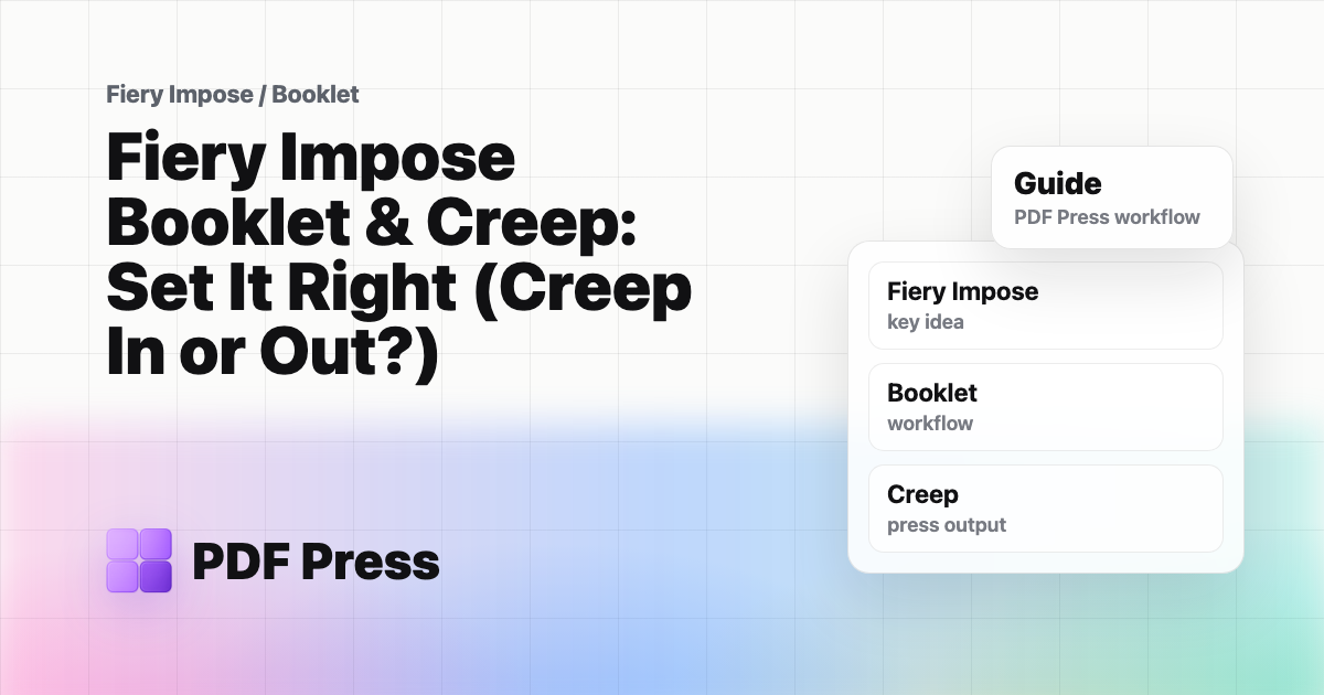 Fiery Impose Booklet & Creep: Set It Right (Creep In or Out?) cover illustration