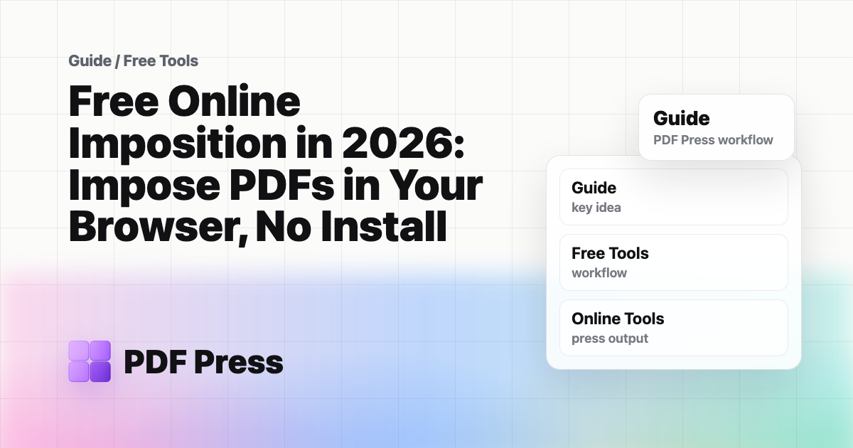 Free Online Imposition in 2026: Impose PDFs in Your Browser, No Install cover illustration