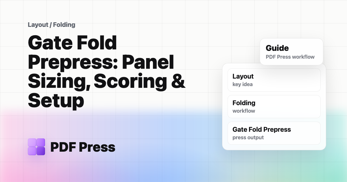 Gate Fold Prepress: Panel Sizing, Scoring & Setup cover illustration