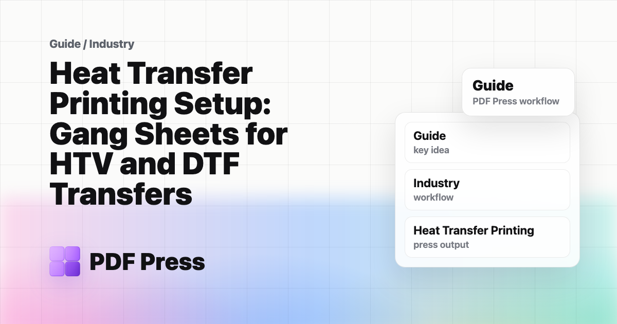 Heat Transfer Printing Setup: Gang Sheets for HTV and DTF Transfers cover illustration
