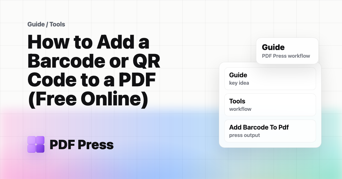 How to Add a Barcode or QR Code to a PDF (Free Online) cover illustration