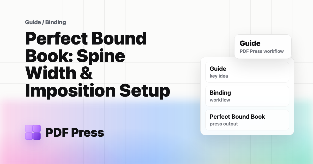 Perfect Bound Book: Spine Width & Imposition Setup cover illustration
