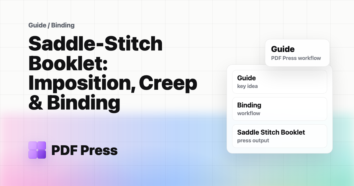 Saddle-Stitch Booklet: Imposition, Creep & Binding cover illustration