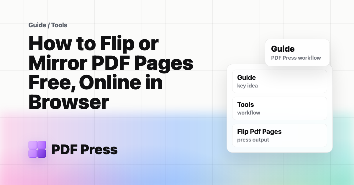 How to Flip or Mirror PDF Pages Free, Online in Browser cover illustration