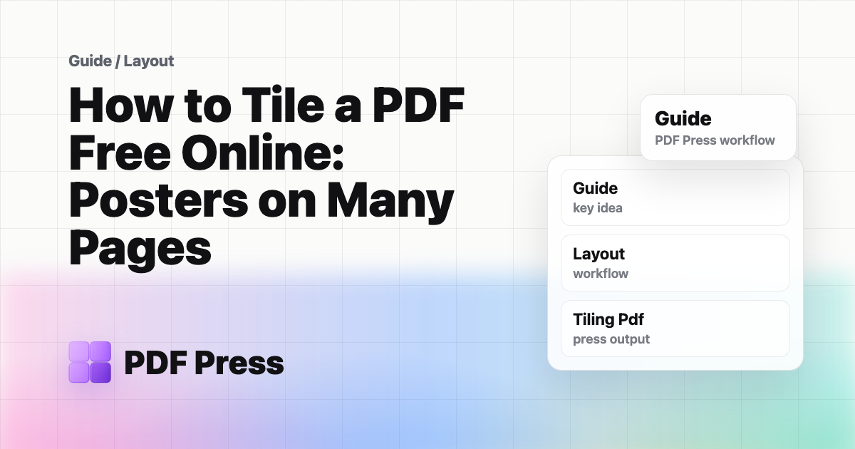 How to Tile a PDF Free Online: Posters on Many Pages cover illustration