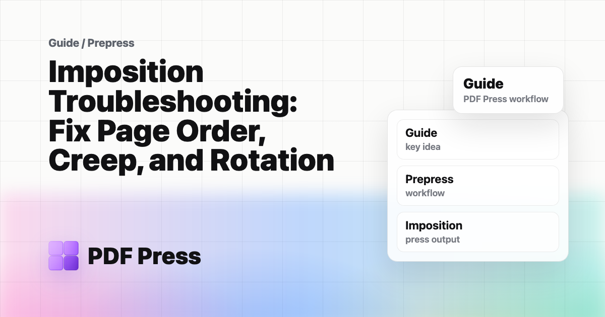 Imposition Troubleshooting: Fix Page Order, Creep, and Rotation cover illustration
