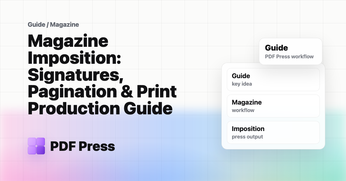 Magazine Imposition: Signatures, Pagination & Print Production Guide cover illustration