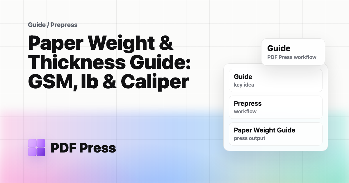 Paper Weight & Thickness Guide: GSM, lb & Caliper cover illustration