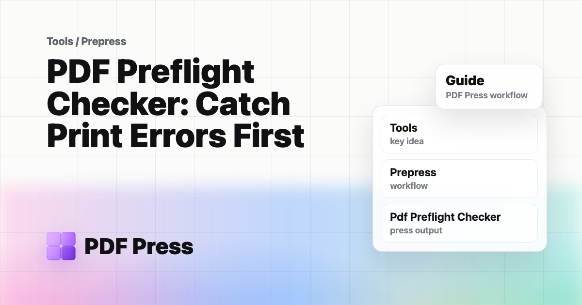 PDF Preflight Checker: Catch Print Errors First cover illustration