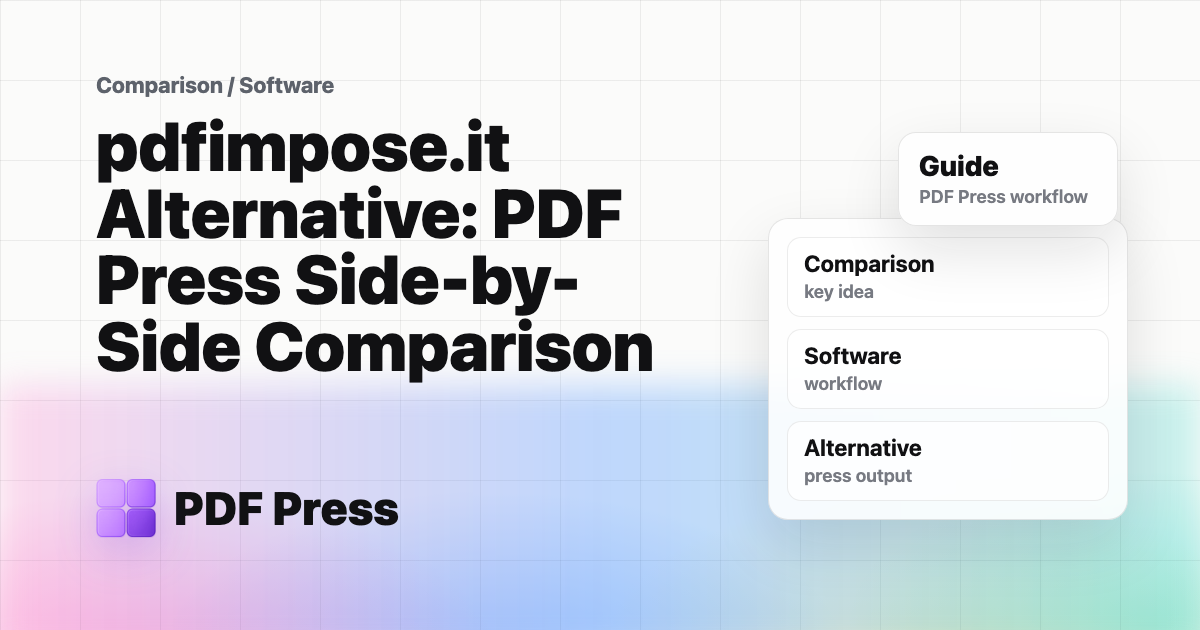 pdfimpose.it Alternative: PDF Press Side-by-Side Comparison cover illustration