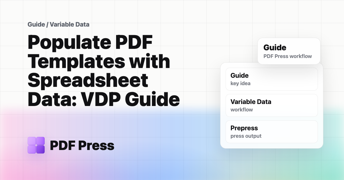 Populate PDF Templates with Spreadsheet Data: VDP Guide cover illustration