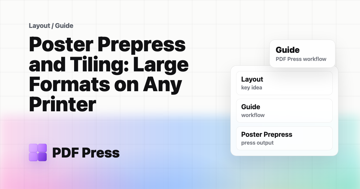 Poster Prepress and Tiling: Large Formats on Any Printer cover illustration