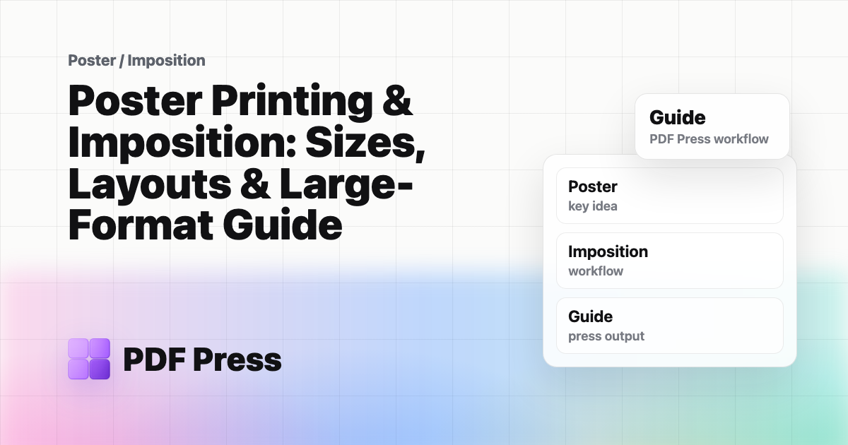 Poster Print Guide: Sizes, Bleed, N-Up & Tiling cover illustration