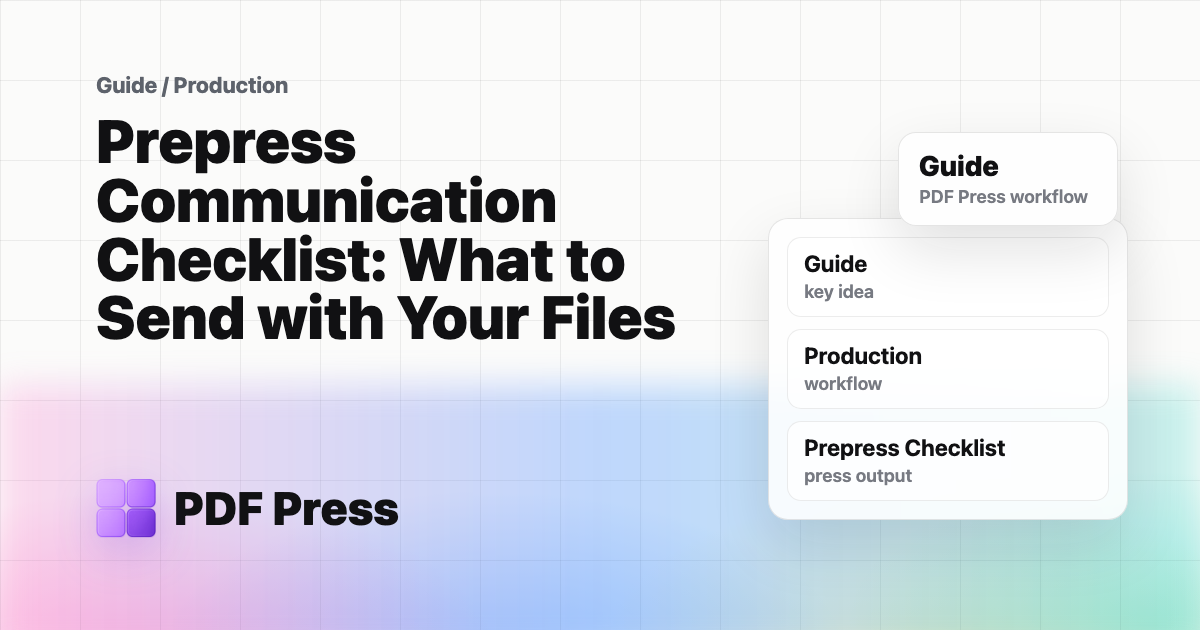 Prepress Communication Checklist: What to Send with Your Files cover illustration