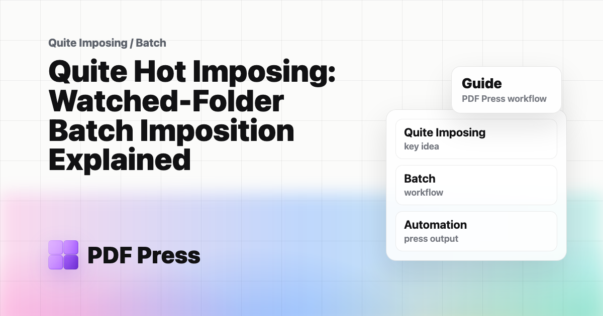 Quite Hot Imposing: Watched-Folder Batch Imposition Explained cover illustration