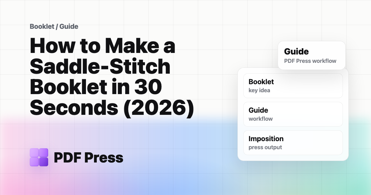 How to Make a Saddle-Stitch Booklet in 30 Seconds (2026) cover illustration