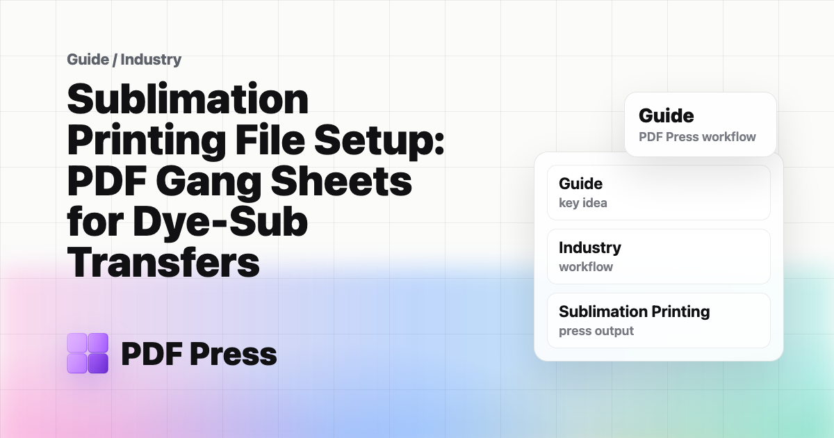 Sublimation Printing File Setup: PDF Gang Sheets for Dye-Sub Transfers cover illustration