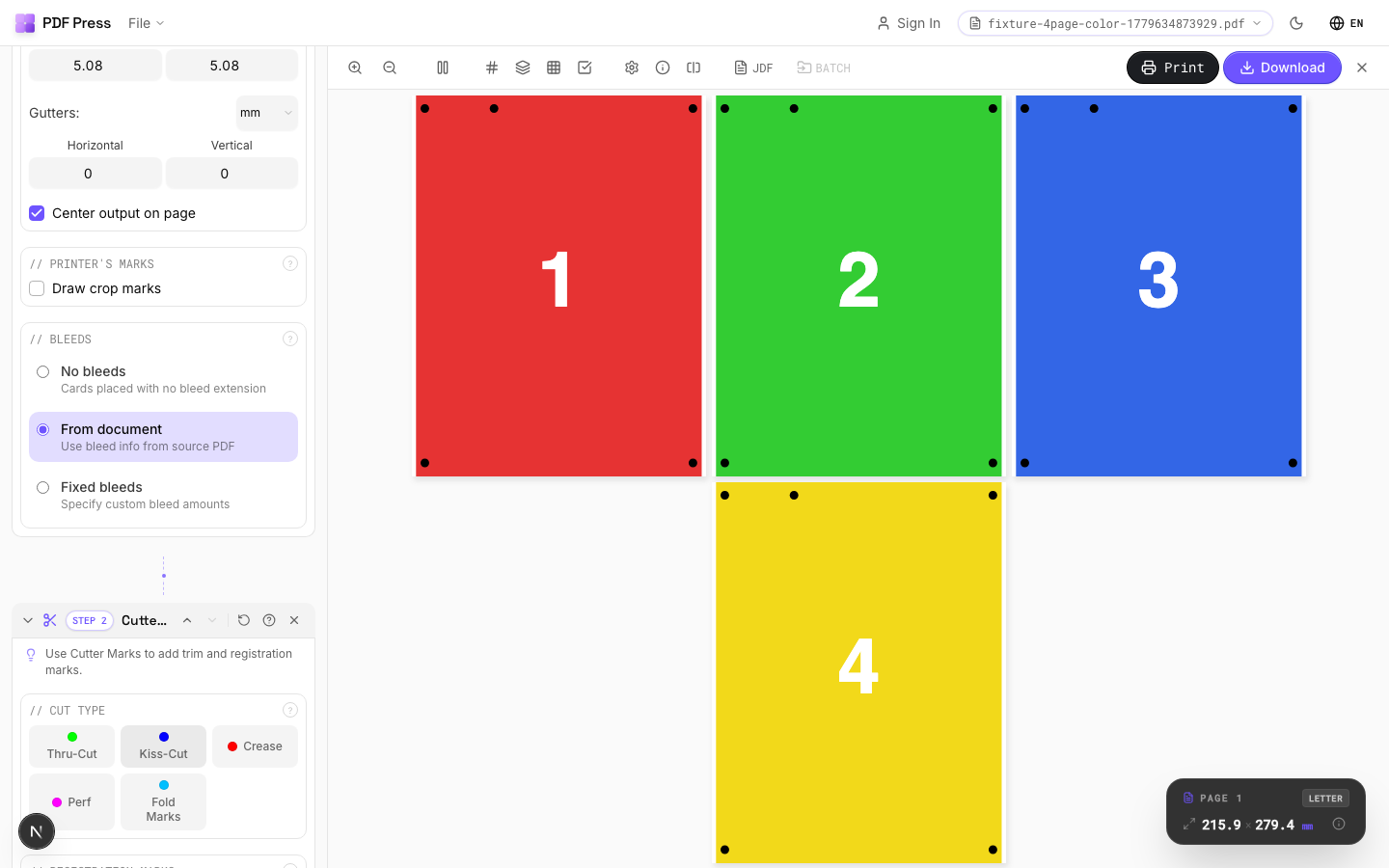 Chain Multiple Tools — Build multi-step workflows by stacking tools (PDF Press screenshot)