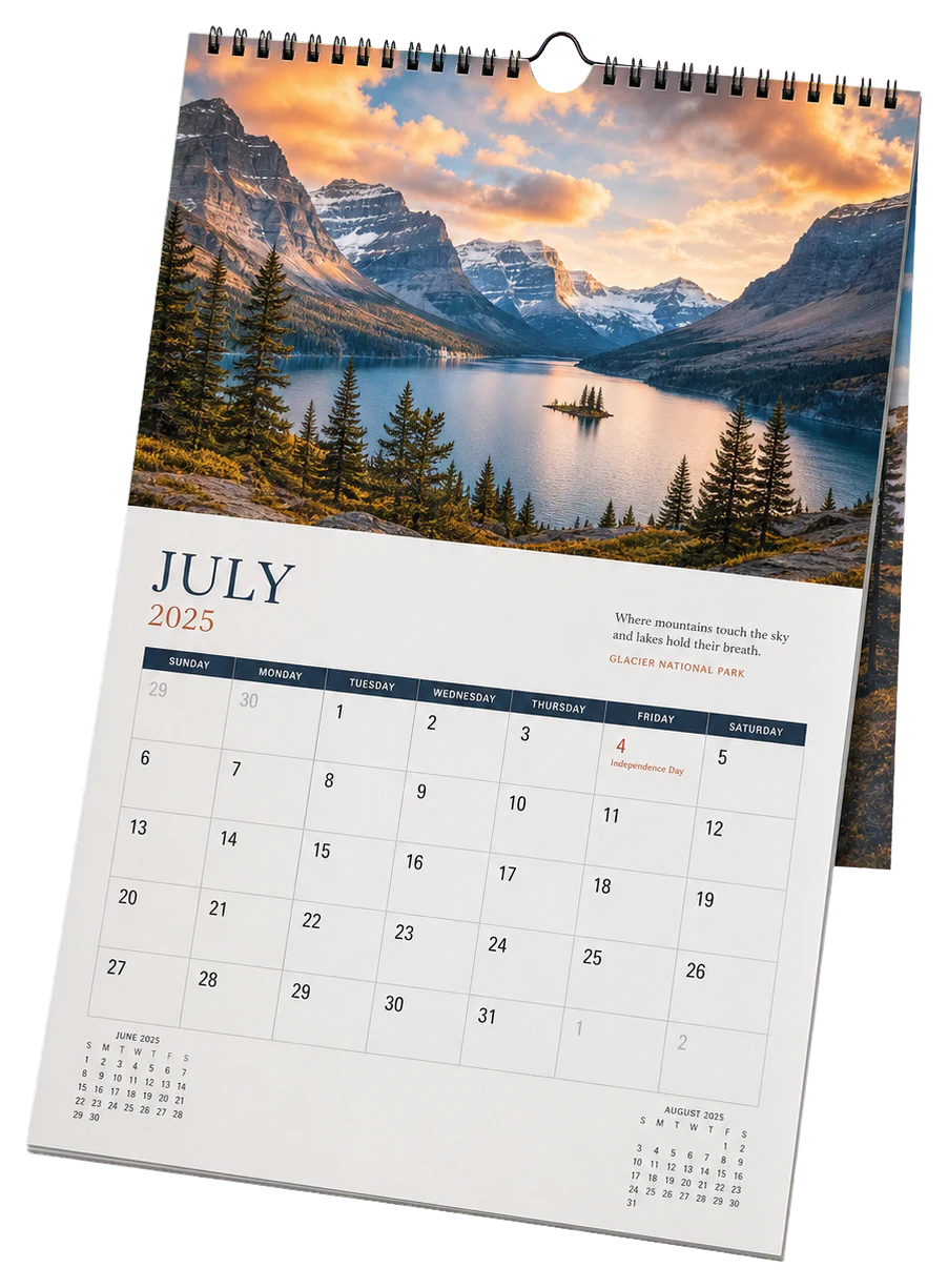 Calendar real-world print production example created with PDF Press