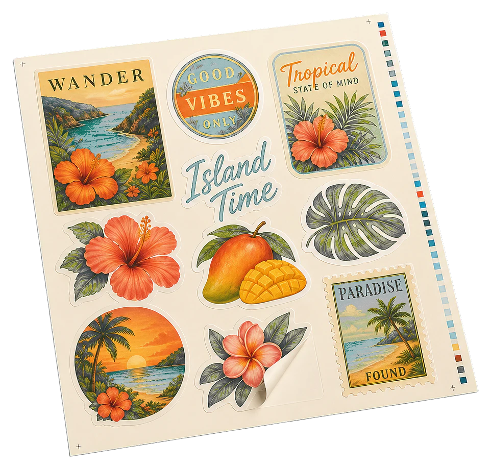 Stickers real-world print production example created with PDF Press