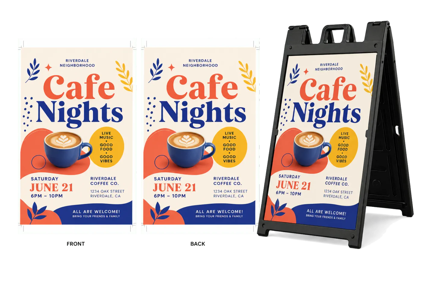 A-Frame Sign Inserts realistic print production example