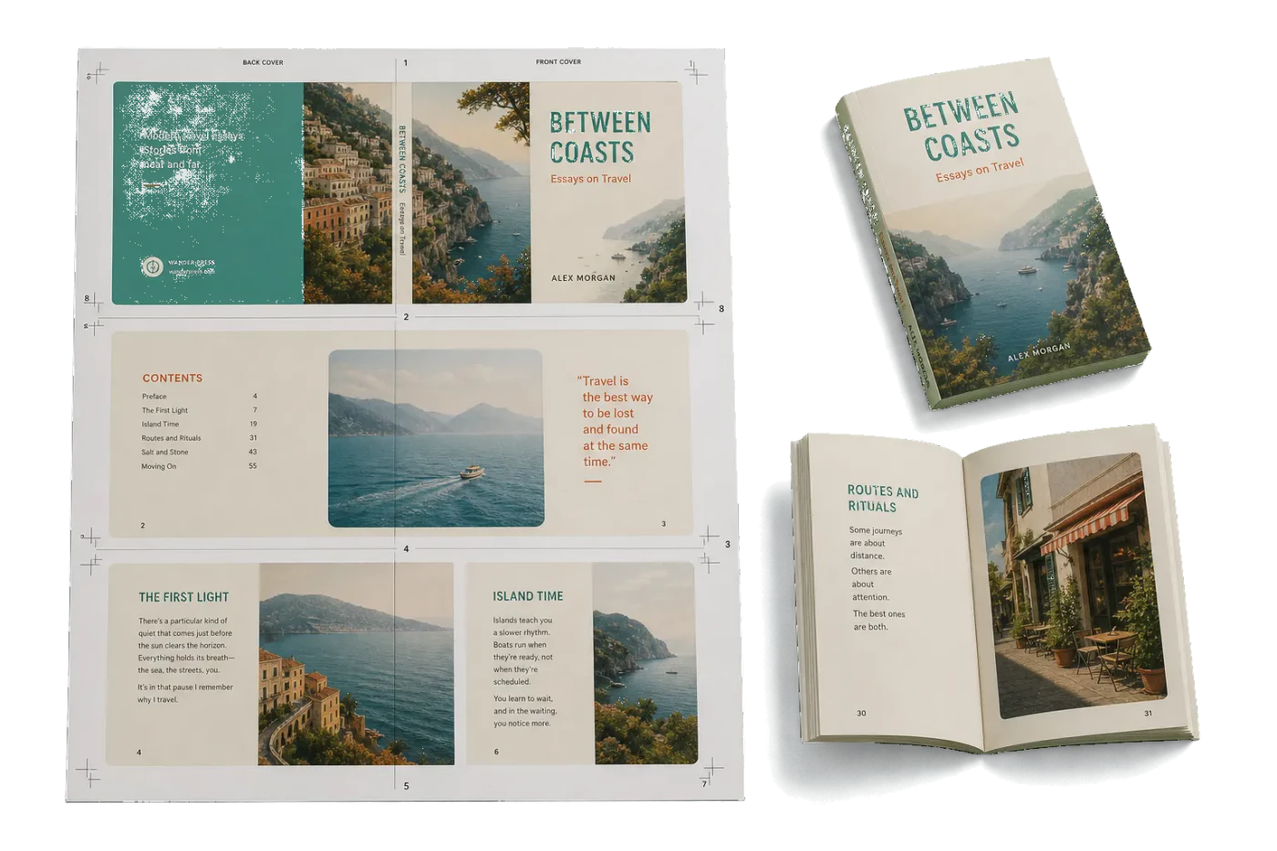 A5 Pocket Book imposed sheet and finished print example