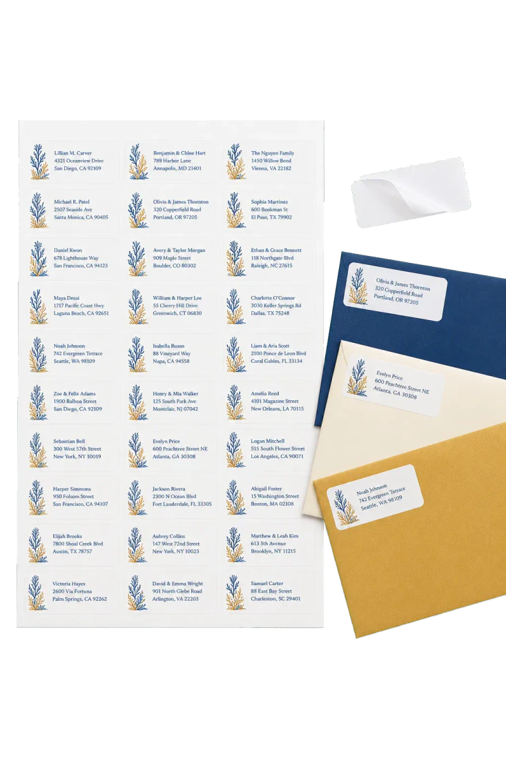 Mailing Labels (Avery 5160 Style) realistic print production example