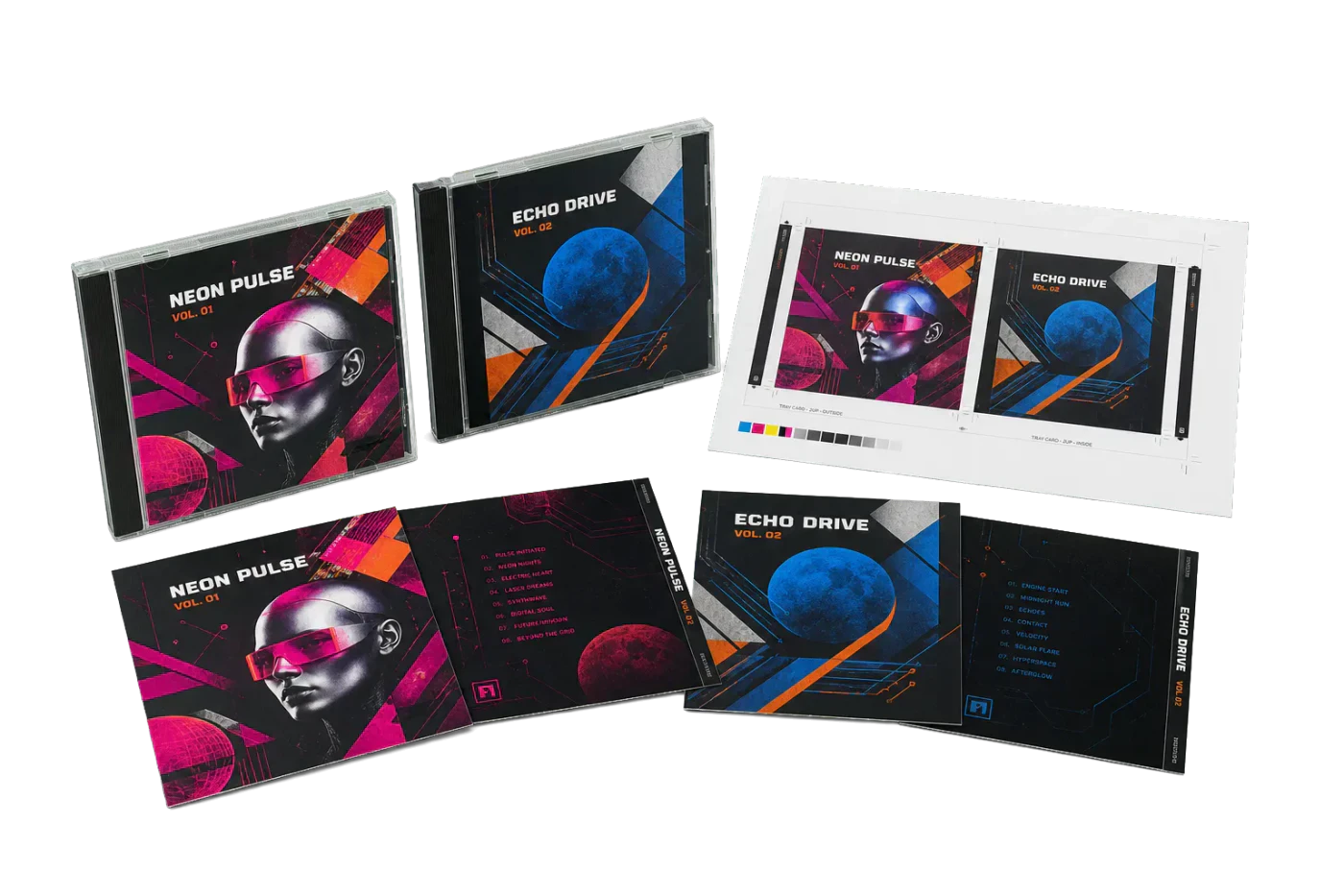 CD Tray Card 2-Up realistic print production example