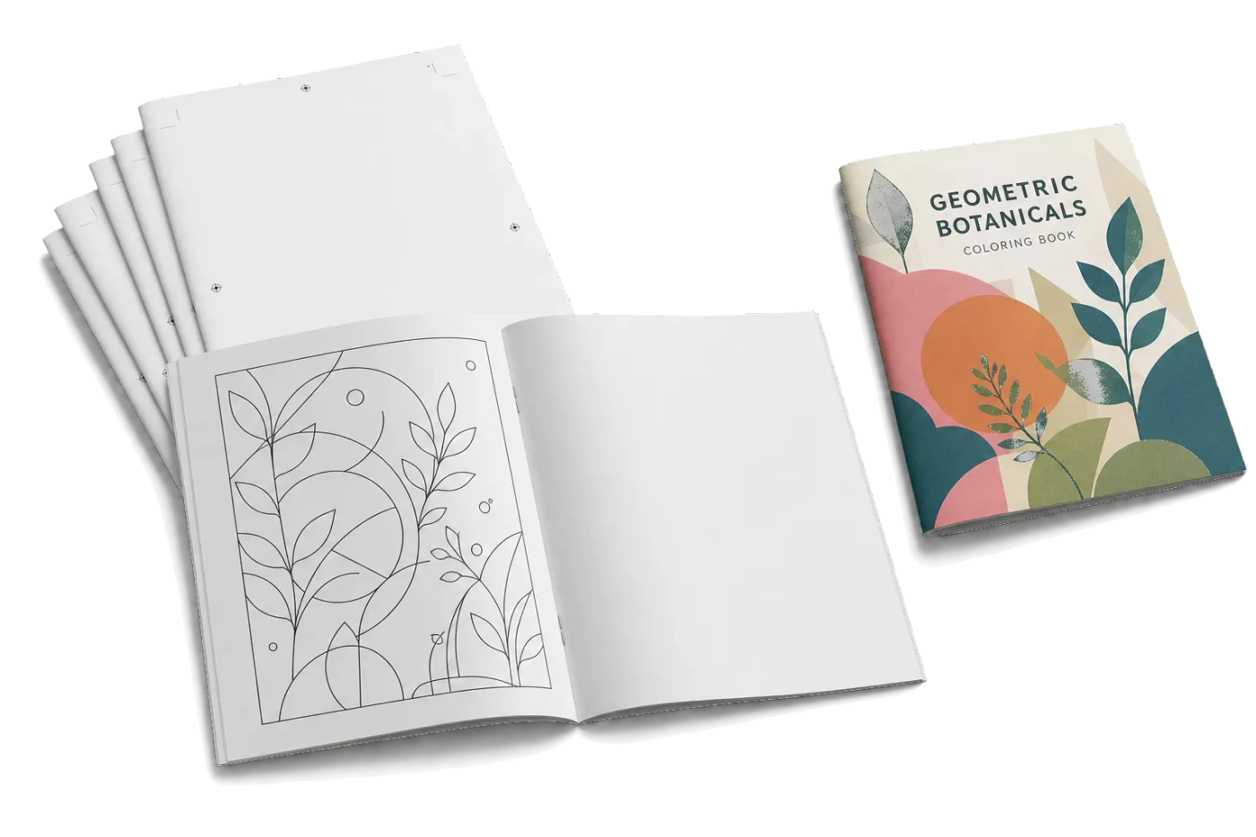 Coloring Book (Letter) imposed sheet and finished print example