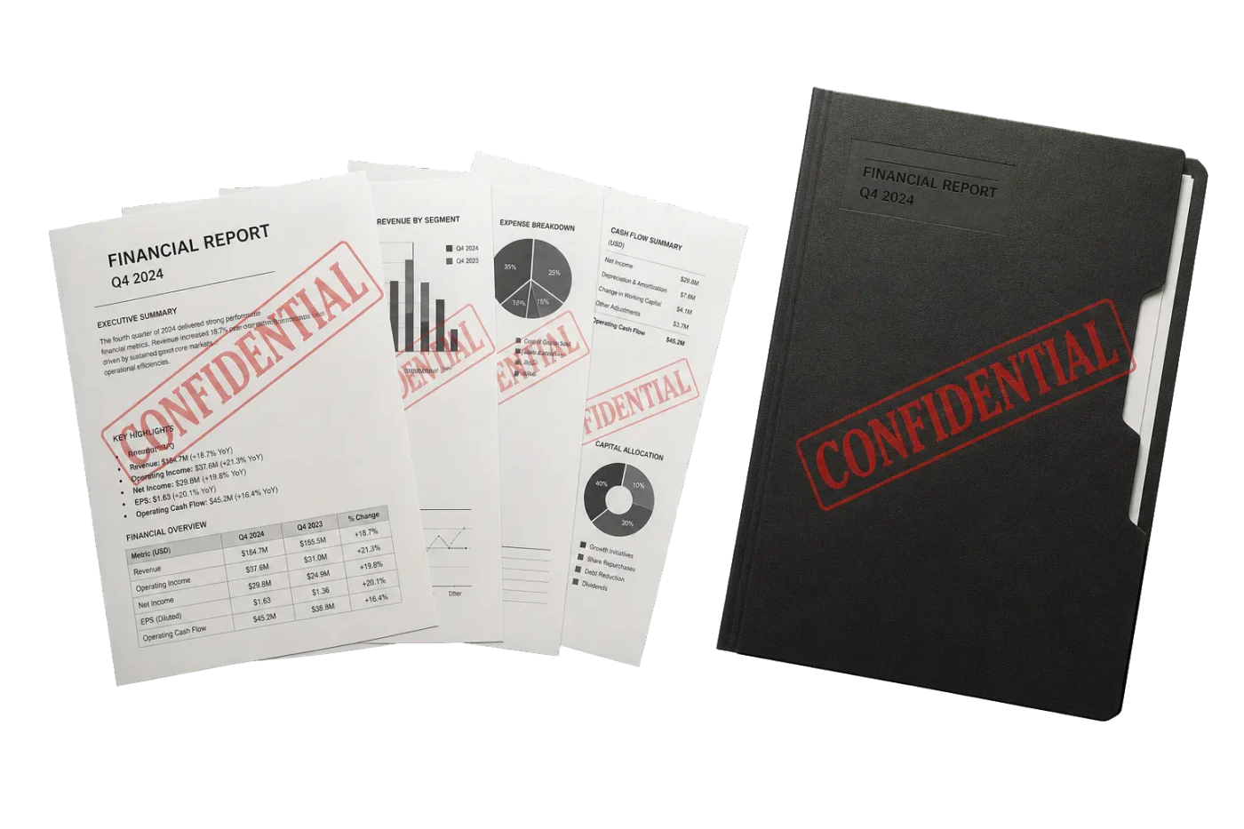 Confidential Watermark realistic print production example