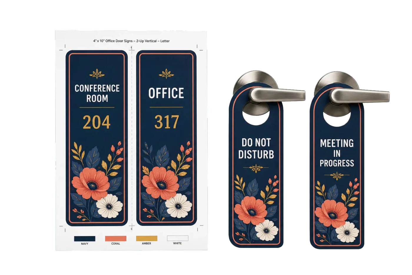 Door Signs (2-Up) realistic print production example