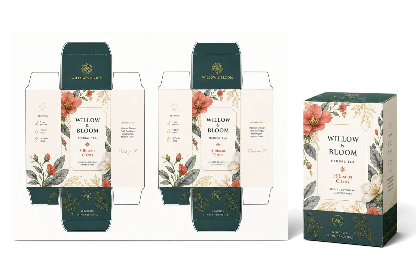 Folding Carton Dieline realistic print production example