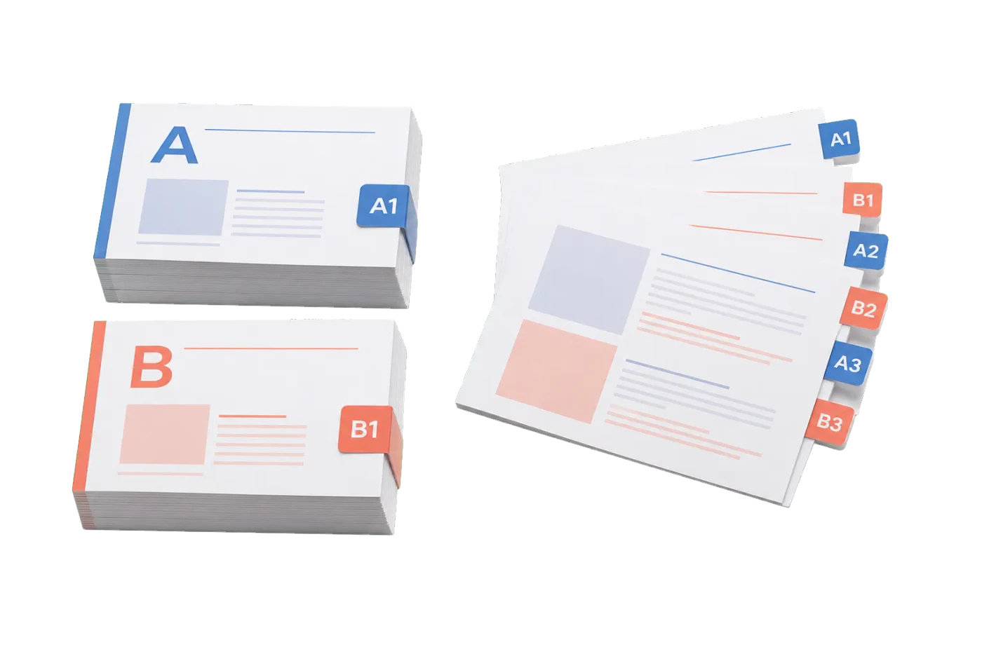 Interleave Two Documents imposed sheet and finished print example