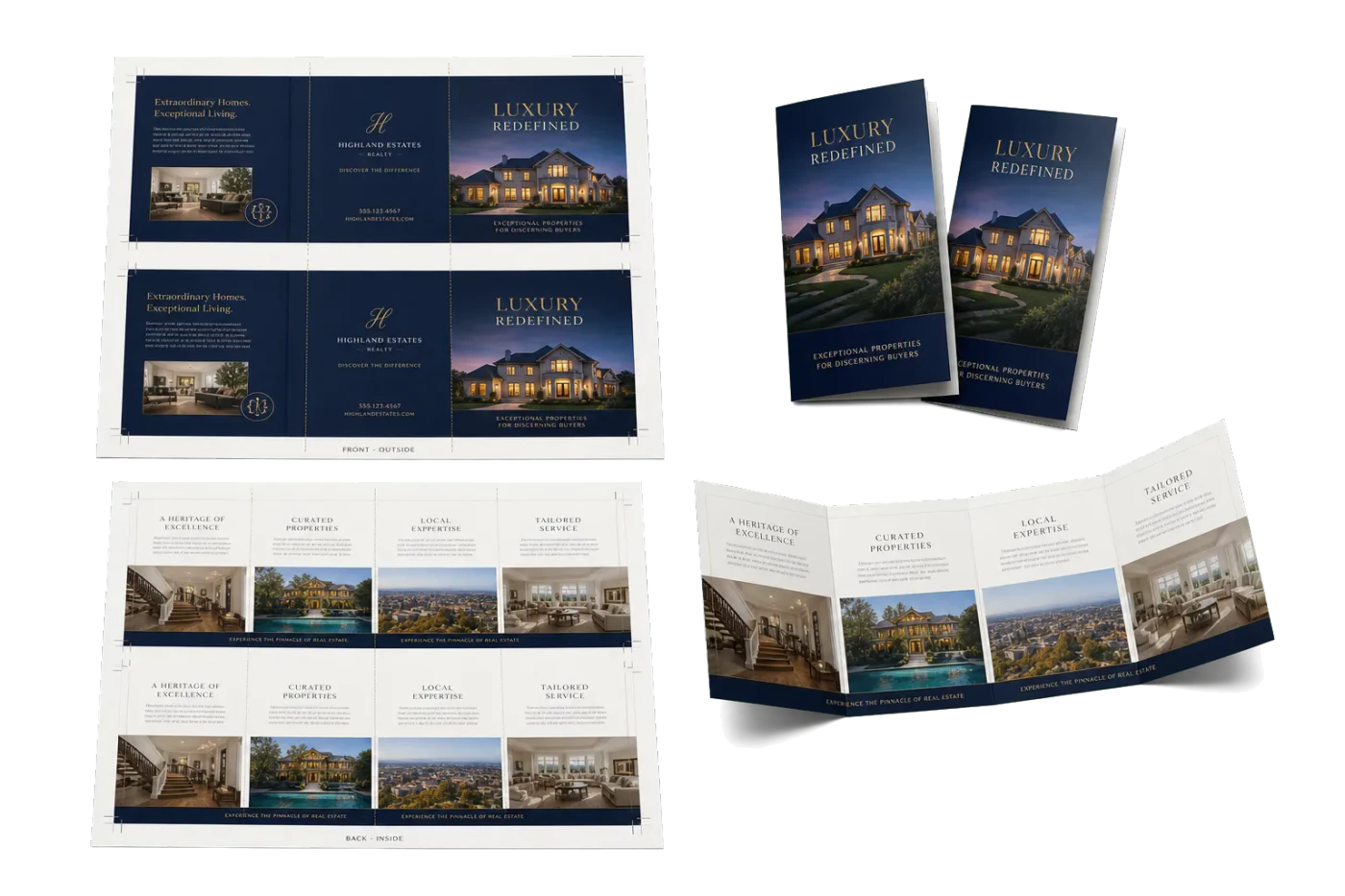 Property Brochure Tri-Fold 2-Up realistic print production example