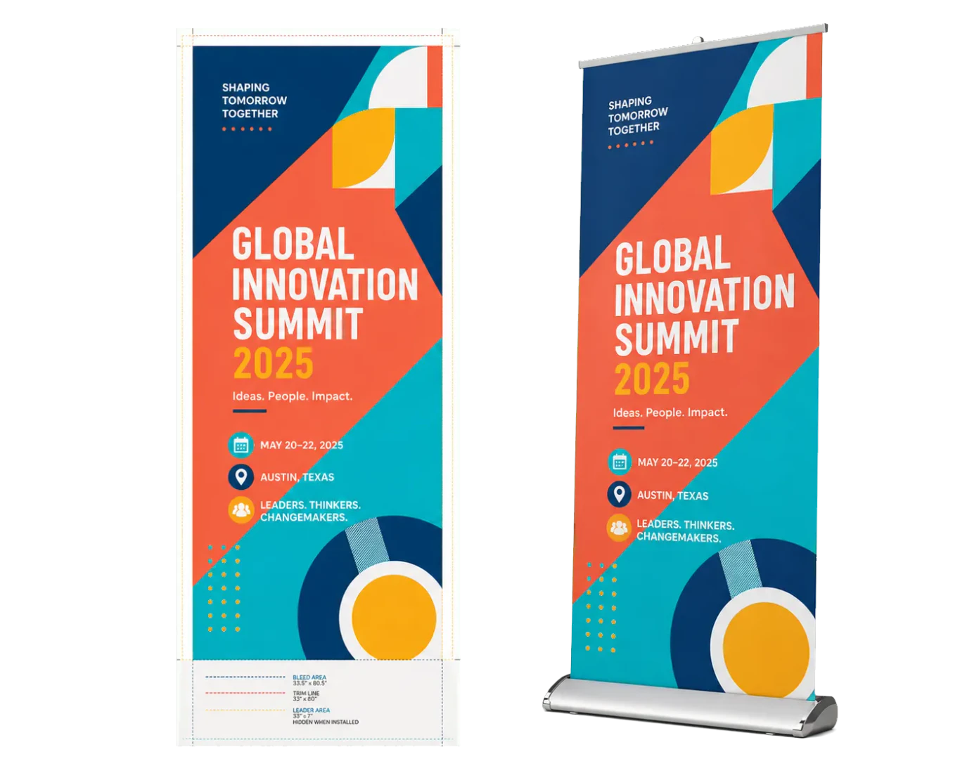 Retractable Banner (33×80") realistic print production example