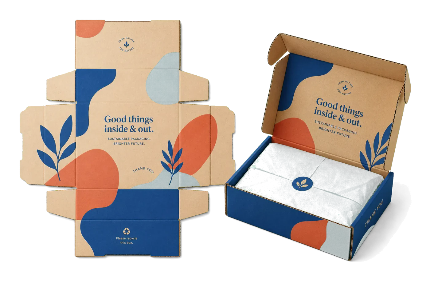 Corrugated Shipper Flat imposed sheet and finished print example