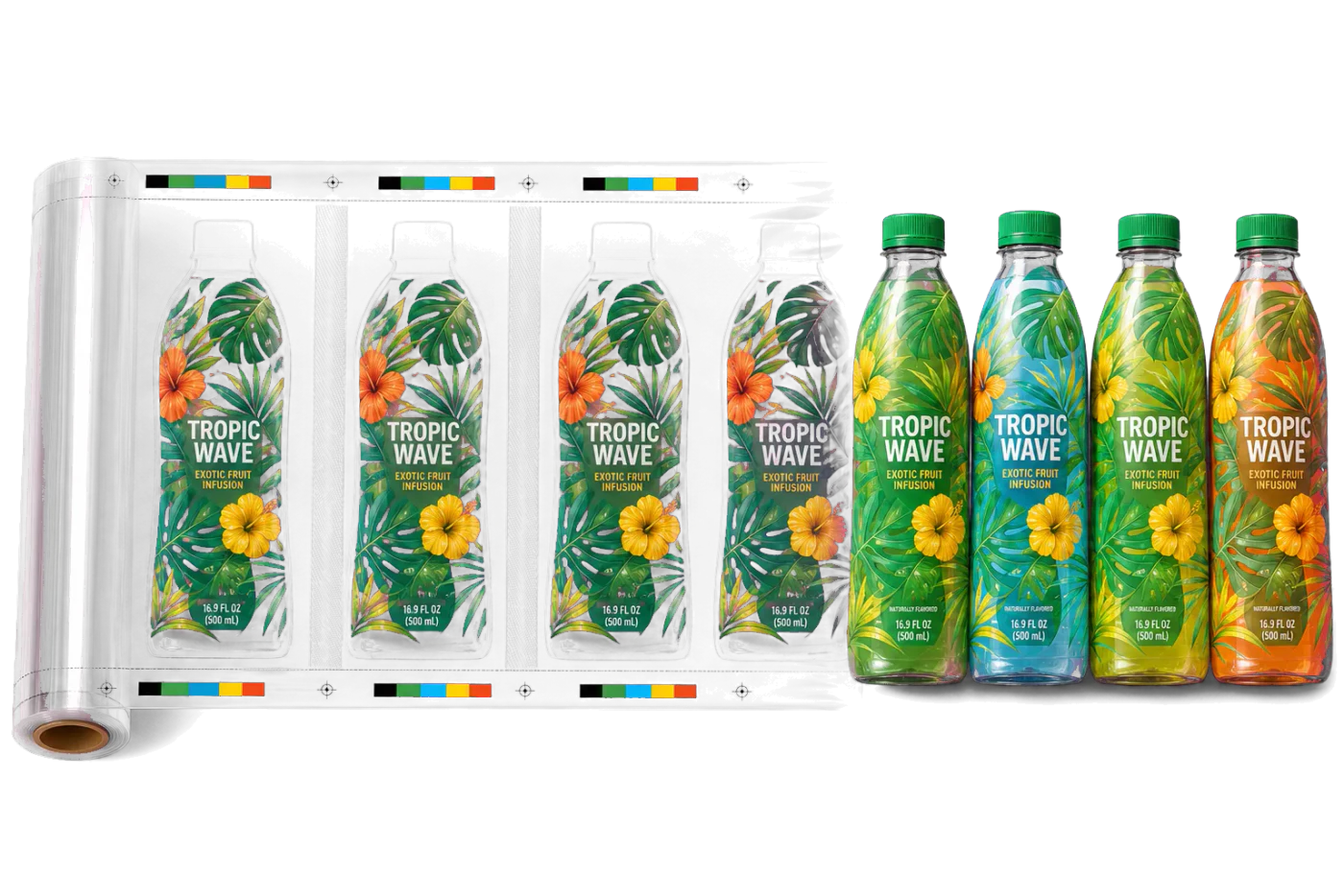 Shrink Sleeve (Roll) realistic print production example