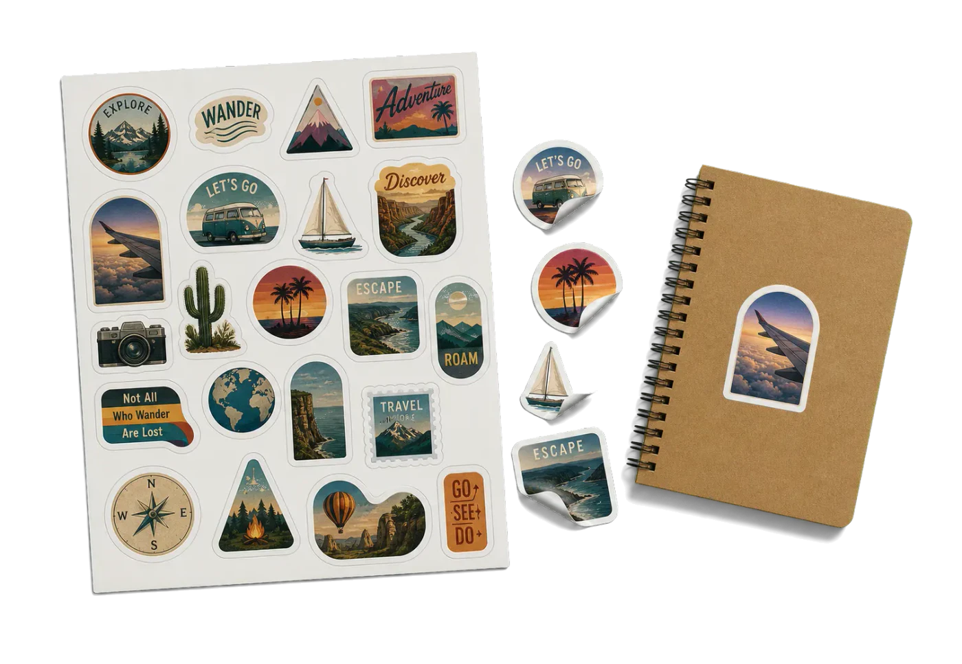 Sticker Sheet A4 (Die-Cut) realistic print production example